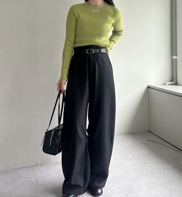  「【10色展開/EC限定カラーORG】クルーリブニット」|ニット・セーター|