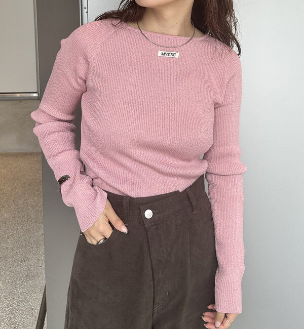  「【10色展開/EC限定カラーORG】クルーリブニット」|ニット・セーター|