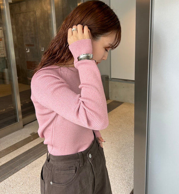  「【10色展開/EC限定カラーORG】クルーリブニット」|ニット・セーター|