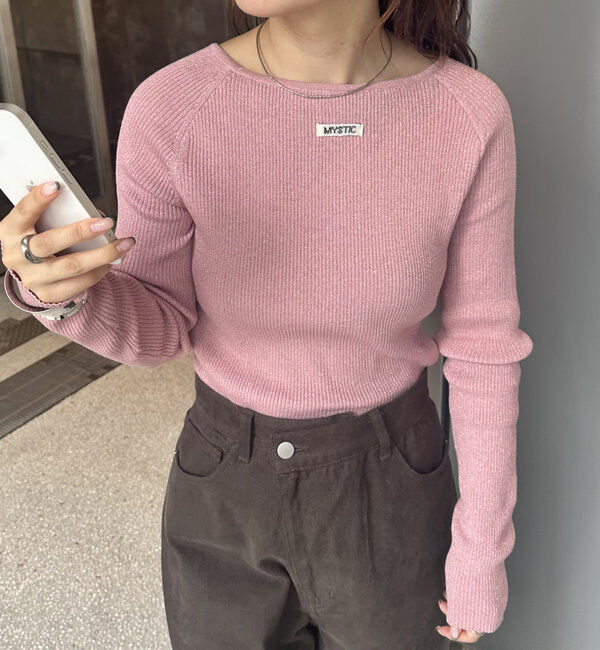  「【10色展開/EC限定カラーORG】クルーリブニット」|ニット・セーター|