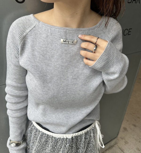  「【10色展開/EC限定カラーORG】クルーリブニット」|ニット・セーター|