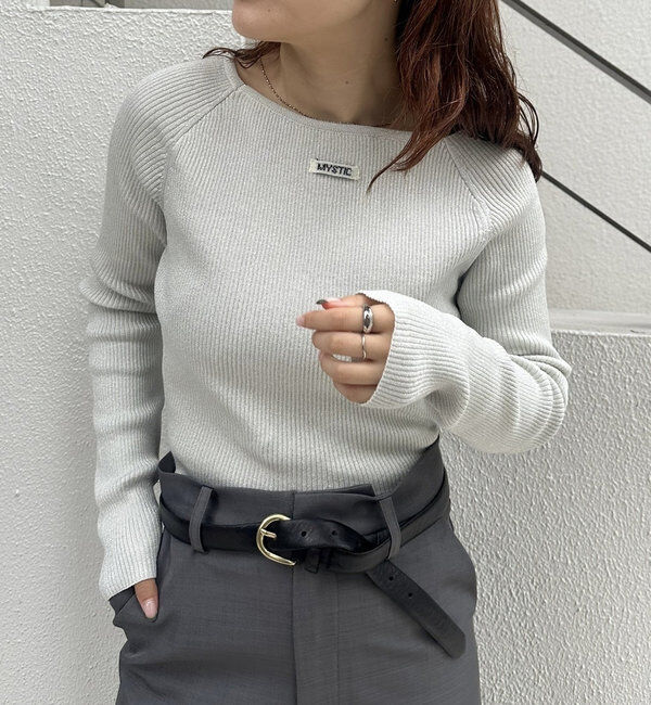  「【10色展開/EC限定カラーORG】クルーリブニット」|ニット・セーター|