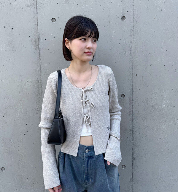  「[mline]ラメリボンカーディガン」|カーディガン|