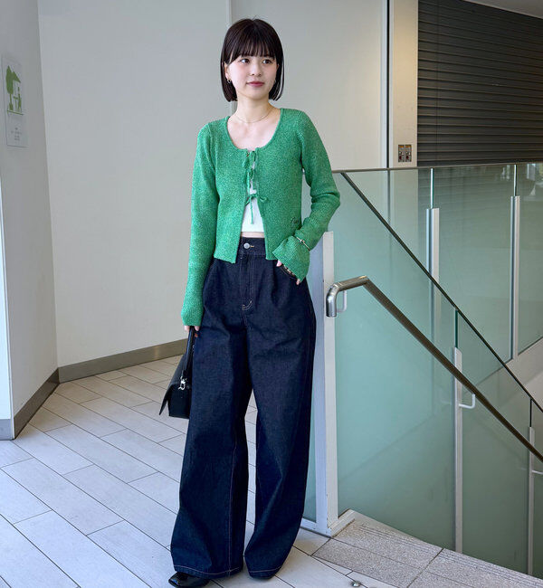  「[mline]ラメリボンカーディガン」|カーディガン|