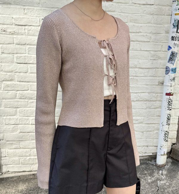  「[mline]ラメリボンカーディガン」|カーディガン|