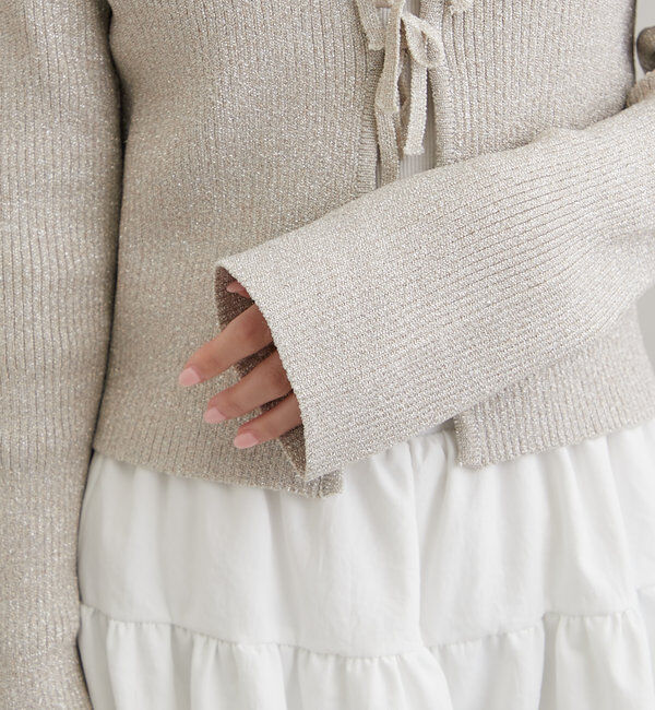  「[mline]ラメリボンカーディガン」|カーディガン|