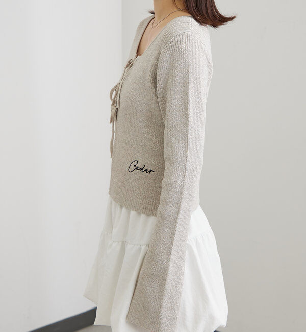  「[mline]ラメリボンカーディガン」|カーディガン|