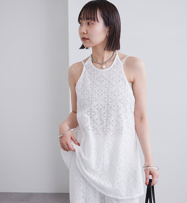  「ホルターレースキャミチュニック」|シャツ・ブラウス|オフホワイト