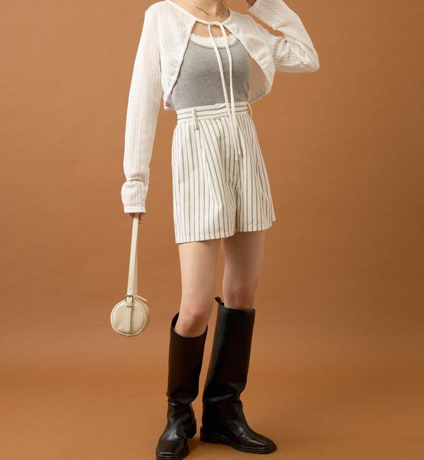  「ギャザーリボンボレロ」|カーディガン|