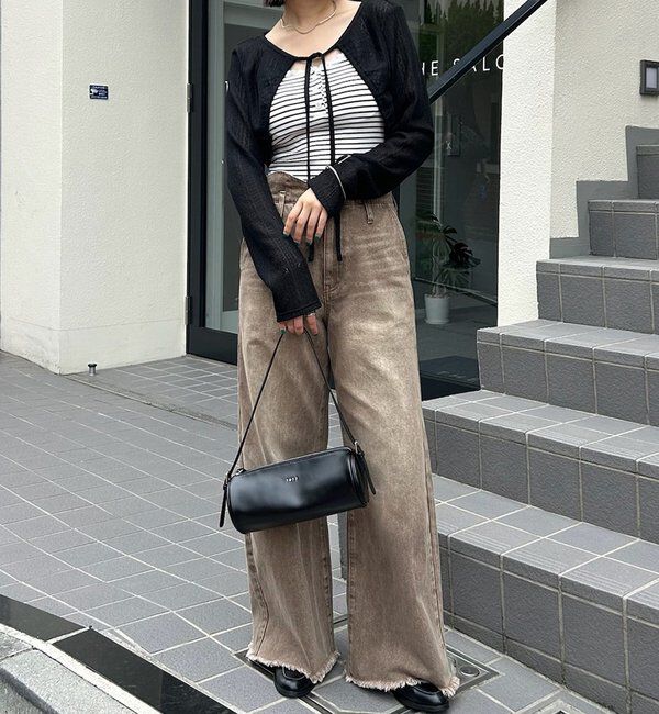  「ギャザーリボンボレロ」|カーディガン|