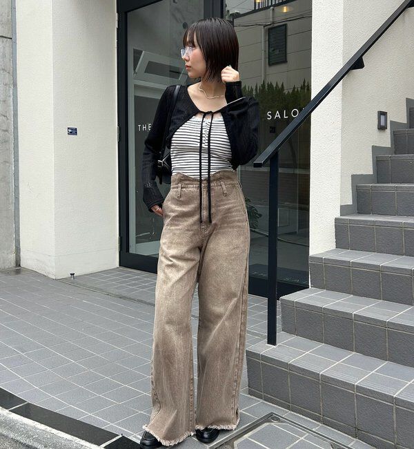  「ギャザーリボンボレロ」|カーディガン|