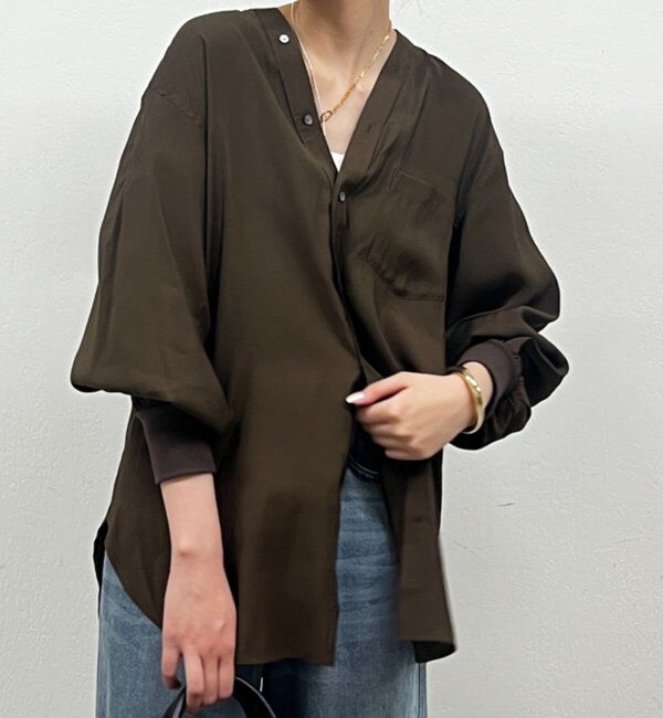  「袖リブV ブラウス」|シャツ・ブラウス|