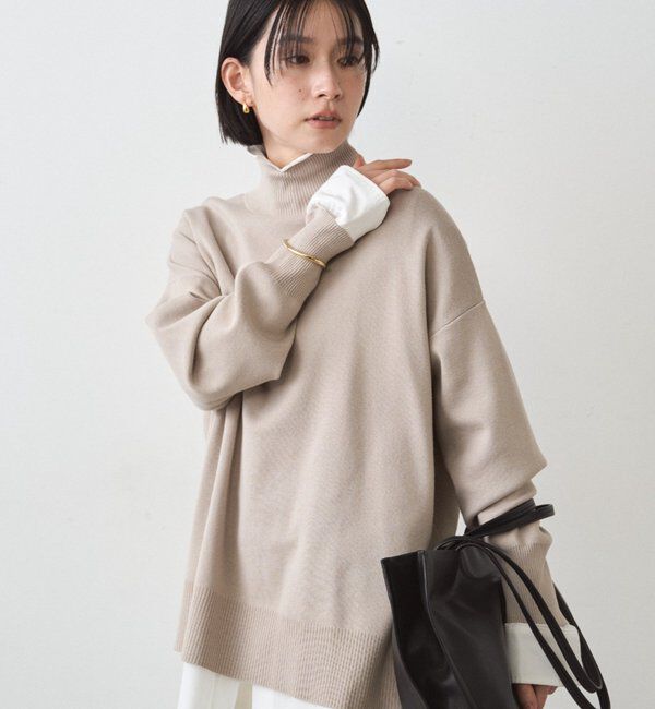  「総針ハイネックニット」|その他|モカ