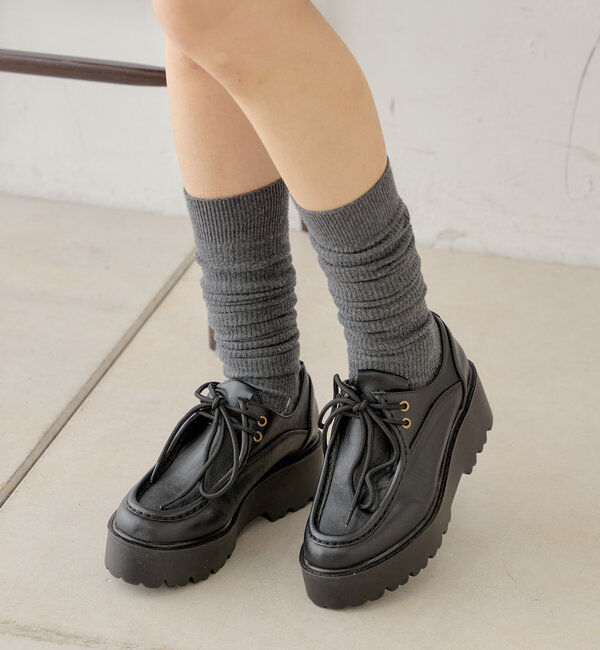  「【3サイズ展開】厚底レースアップローファー」|その他|