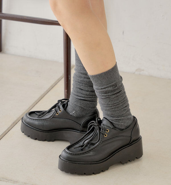  「【3サイズ展開】厚底レースアップローファー」|その他|