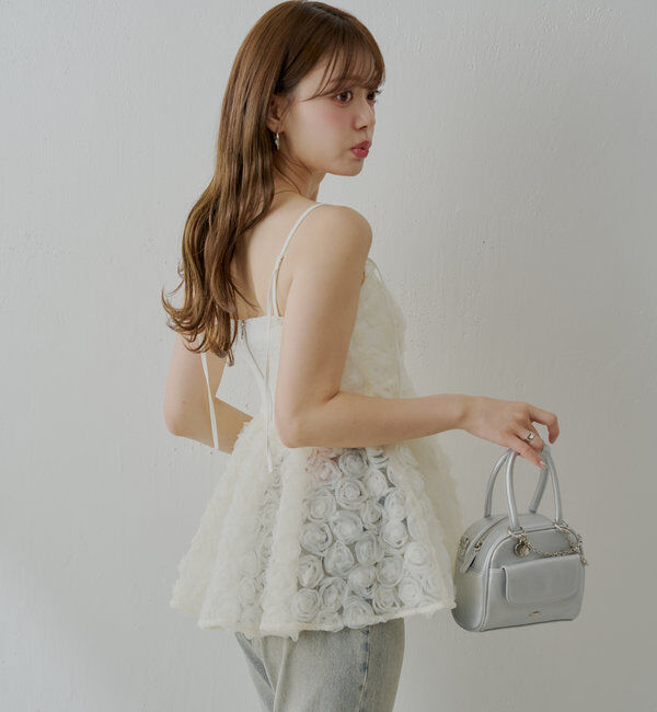  「【SALON by Chico】ローズチュールペプラムブラウス」|シャツ・ブラウス|