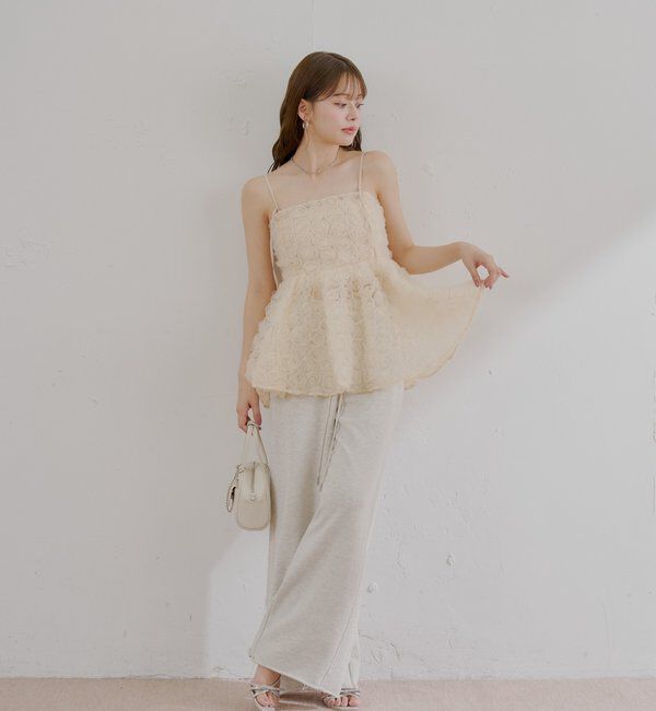  「【SALON by Chico】ローズチュールペプラムブラウス」|シャツ・ブラウス|