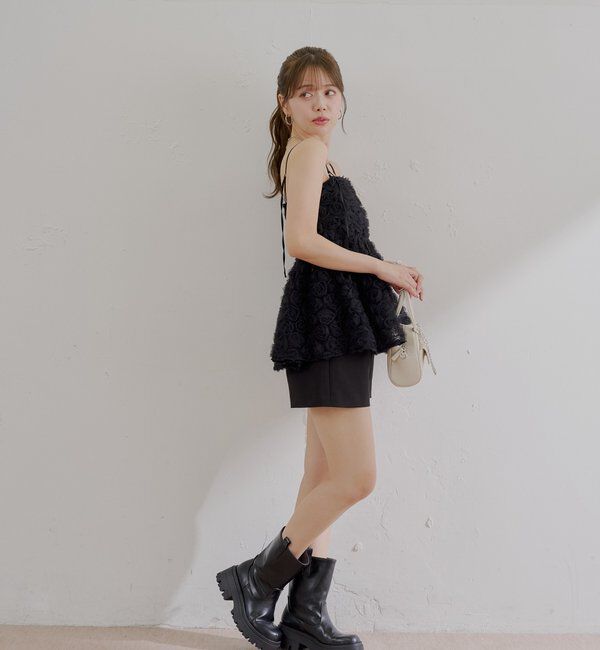  「【SALON by Chico】ローズチュールペプラムブラウス」|シャツ・ブラウス|