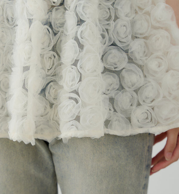  「【SALON by Chico】ローズチュールペプラムブラウス」|シャツ・ブラウス|