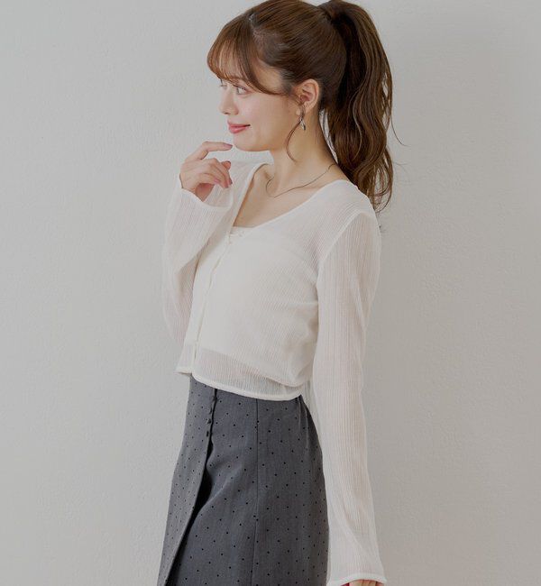  「バックドロストシアーカーディガン」|カーディガン|