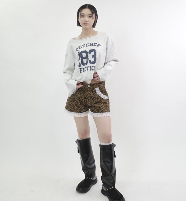  「マイクロレース【ヒョウ柄・カモ柄】ショートパンツ」|チノ|