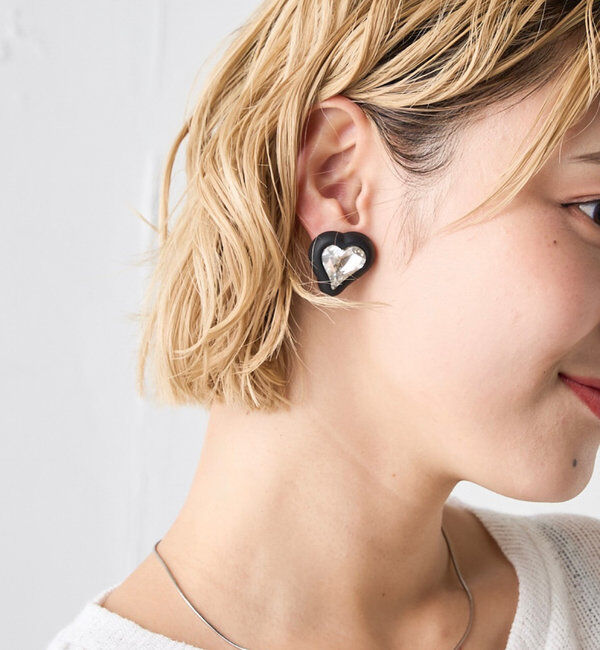  「クリスタルハートピアス」|ブローチ・コサージュ|