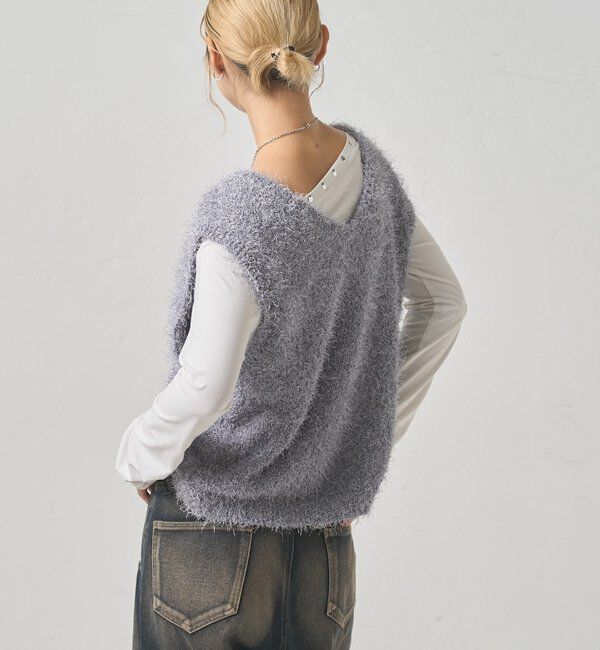  「【WEB限定】HiNTラメニットベスト」|ニット・セーター|