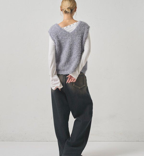  「【WEB限定】HiNTラメニットベスト」|ニット・セーター|