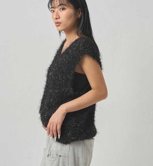  「【WEB限定】HiNTラメニットベスト」|ニット・セーター|