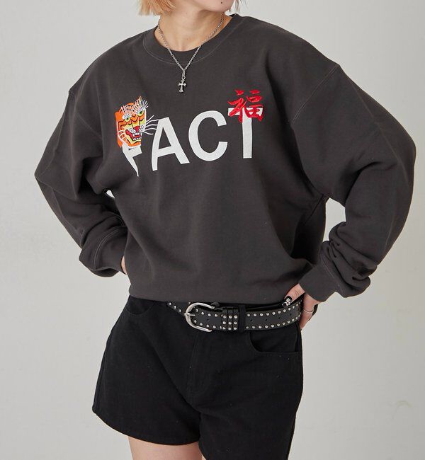  「Sourcream虎刺繍ベトナムグラフィックスウェット」|Tシャツ・カットソー|チャコールグレー