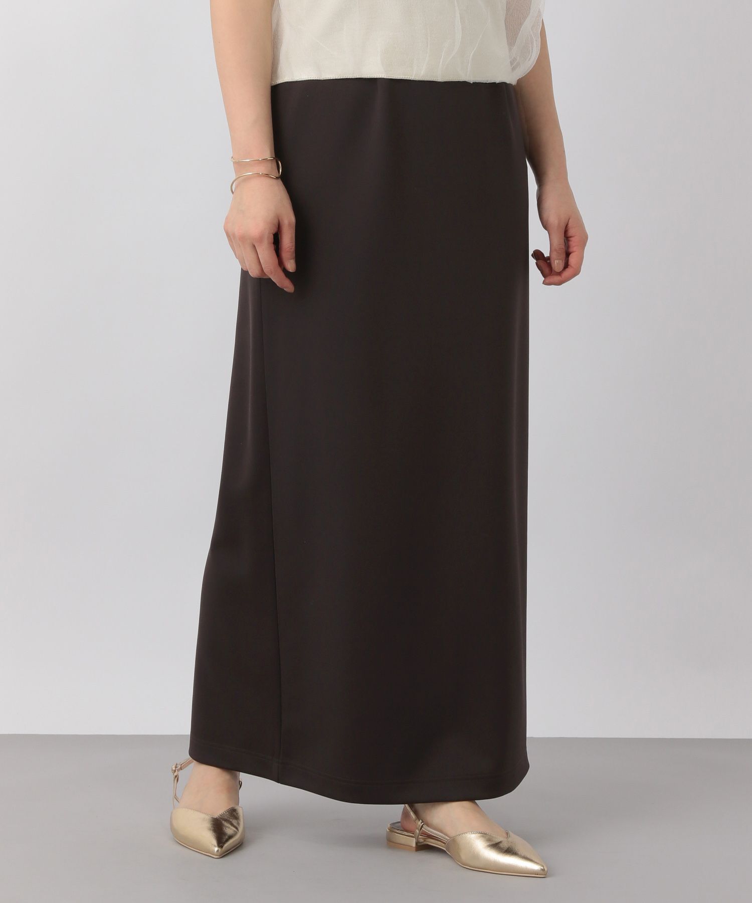 A part by 「ストレッチハイウエストタイトスカート」|スカート|ブラウン