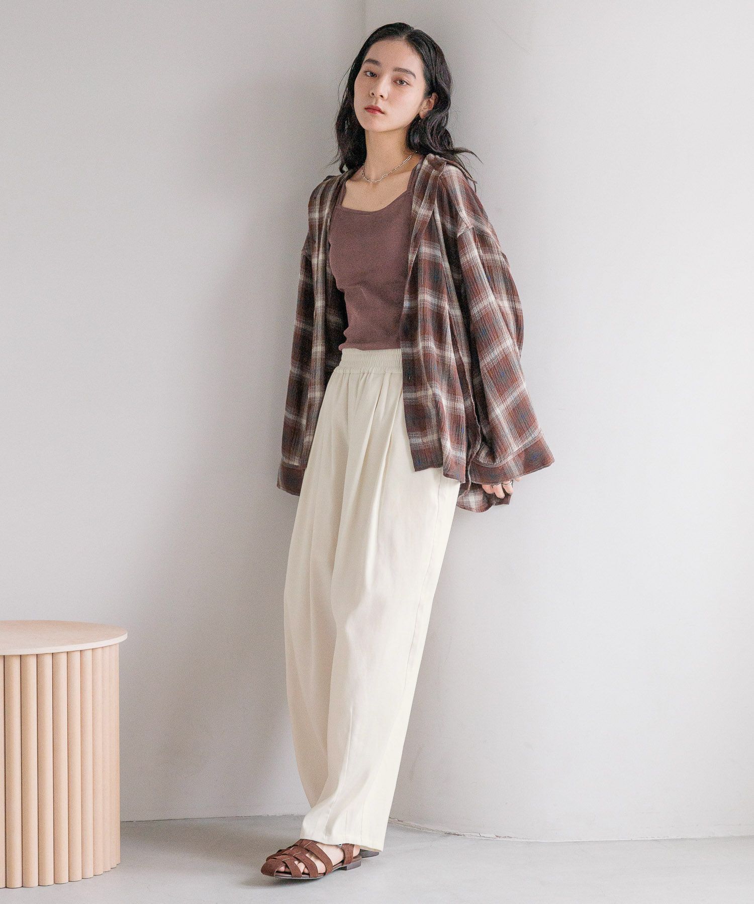 LOWRYS FARM「オンブレチェックシャツ」|シャツ・ブラウス|