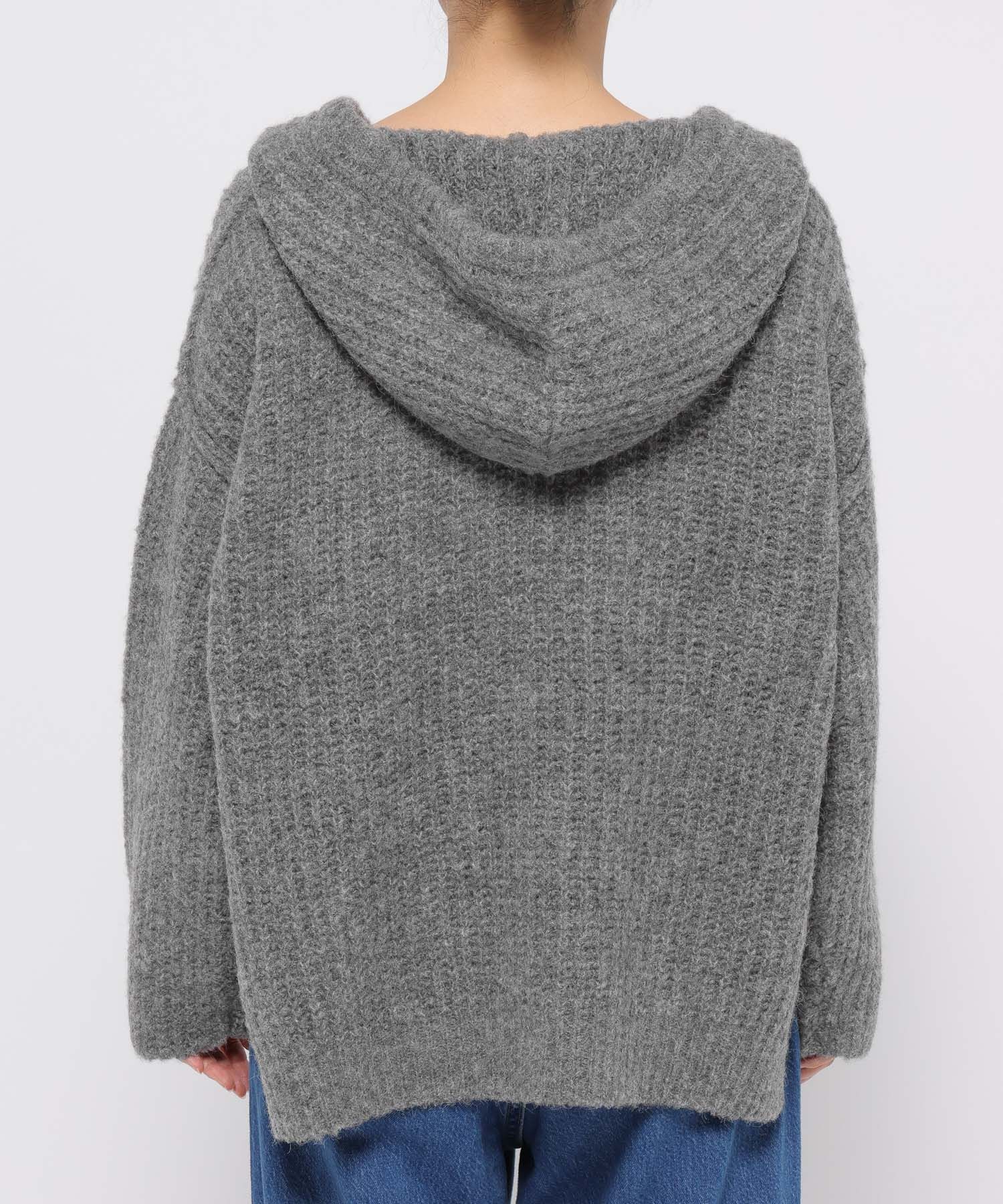 LOWRYS FARM「メランジフードニットプルオーバー」|ニット・セーター|