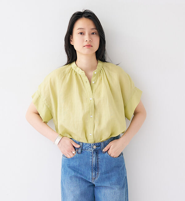 collex「【WEB限定】リネンギャザーブラウス」|シャツ・ブラウス|
