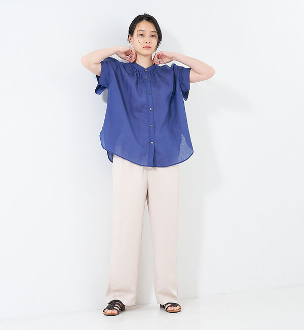 collex「【WEB限定】リネンギャザーブラウス」|シャツ・ブラウス|