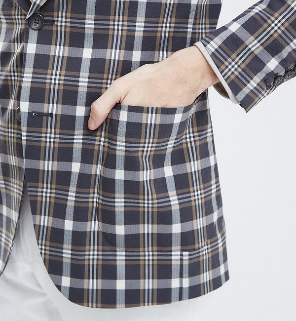 ABAHOUSE「【Recency of Mine】FLEXクールマックスサッカージャケット」|テーラードジャケット|