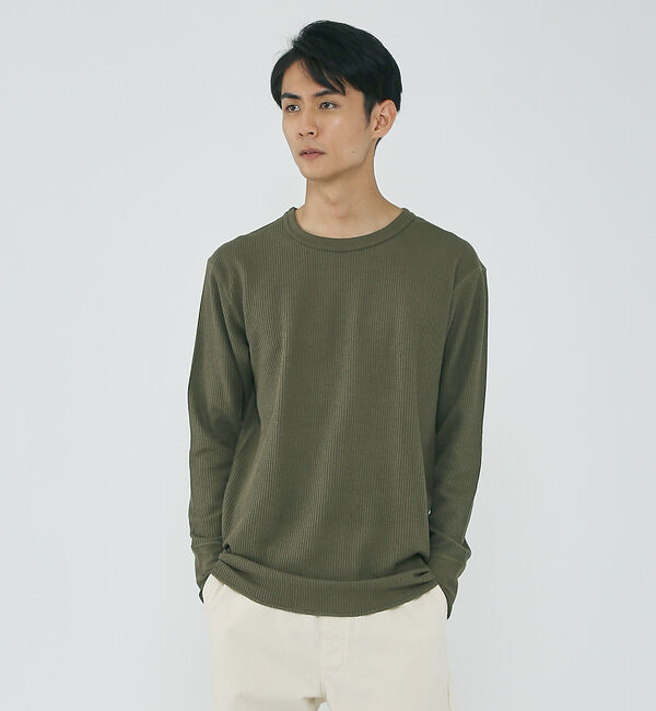 ABAHOUSE「【JEMORGAN/ジェーイーモーガン】ワッフル クルーネック ロングスリーブ」|Tシャツ・カットソー|