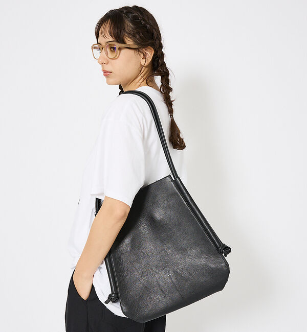 ABAHOUSE「【YArKA / ヤーカ】real leather cord adjustmen」|トートバッグ|ブラック