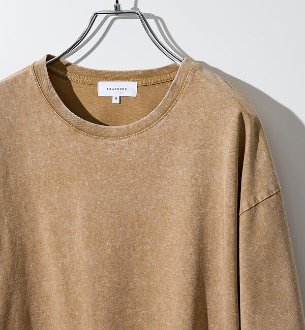 ABAHOUSE「【ピグメント加工】クルーネック半袖Ｔシャツ」|Tシャツ・カットソー|ベージュ
