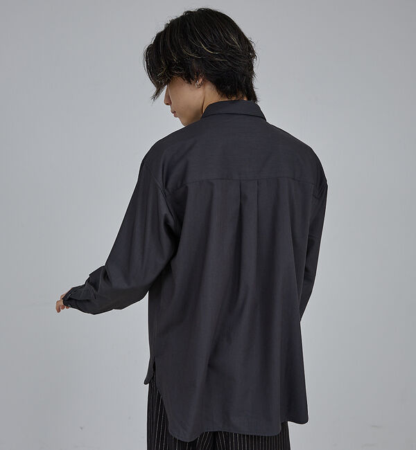 ABAHOUSE「【AH ABAHOUSE】ルーズフィット ロングスリーブシャツ」|シャツ・ブラウス|チャコールグレー