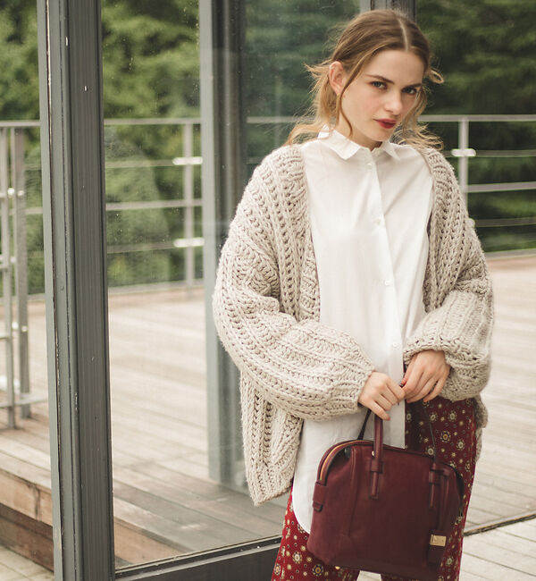 Rouge vif「ハンドニットカーディガン」|カーディガン|ベージュ