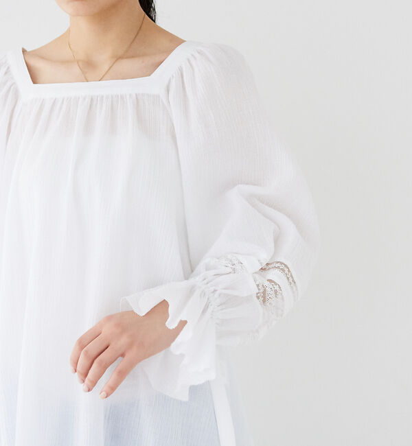 Rouge vif「スクエアカラーパフスリーブブラウス」|シャツ・ブラウス|