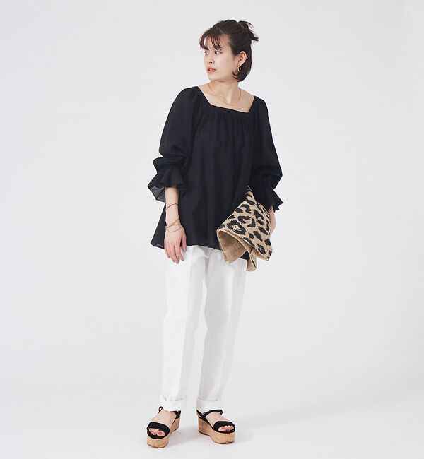 Rouge vif「スクエアカラーパフスリーブブラウス」|シャツ・ブラウス|