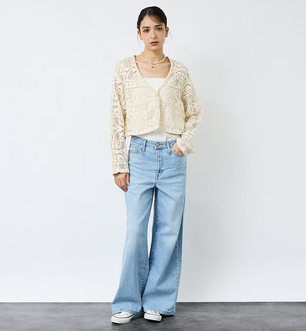 Rouge vif「【Le Melange/ル・メランジュ】モチーフレースカーディガン/レース素材【」|カーディガン|