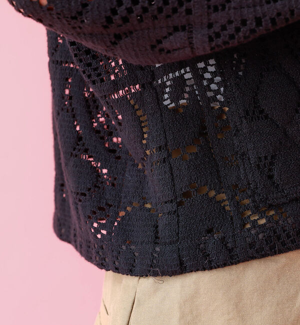 Rouge vif「【Le Melange/ル・メランジュ】モチーフレースカーディガン/レース素材【」|カーディガン|