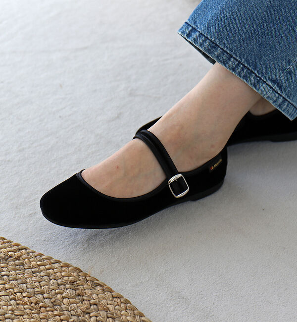 Rouge vif「【ALBEROLA / アルベローラ】ベロア メリージェーン」|バレエシューズ|