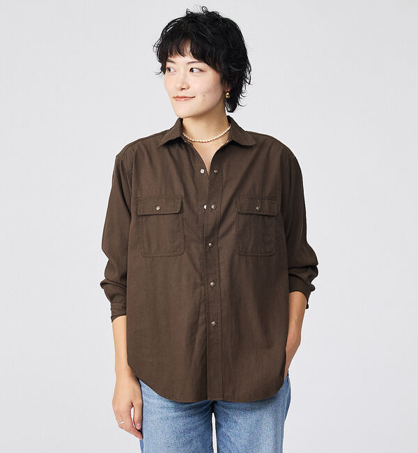 Rouge vif「【Le Melange/ル・メランジュ】テンセルナイロンツイルシャツ / セット」|シャツ・ブラウス|