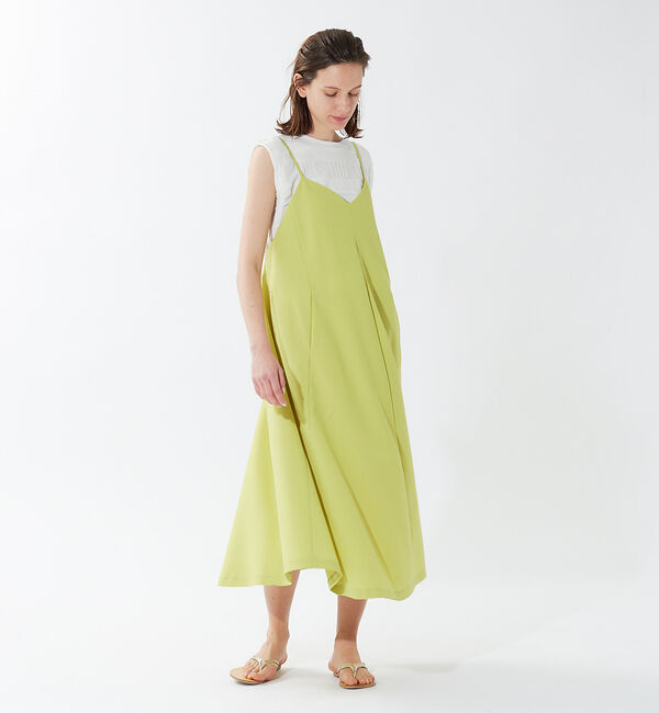 qualite「ギャバストレッチフォルムキャミワンピース」|ワンピース|