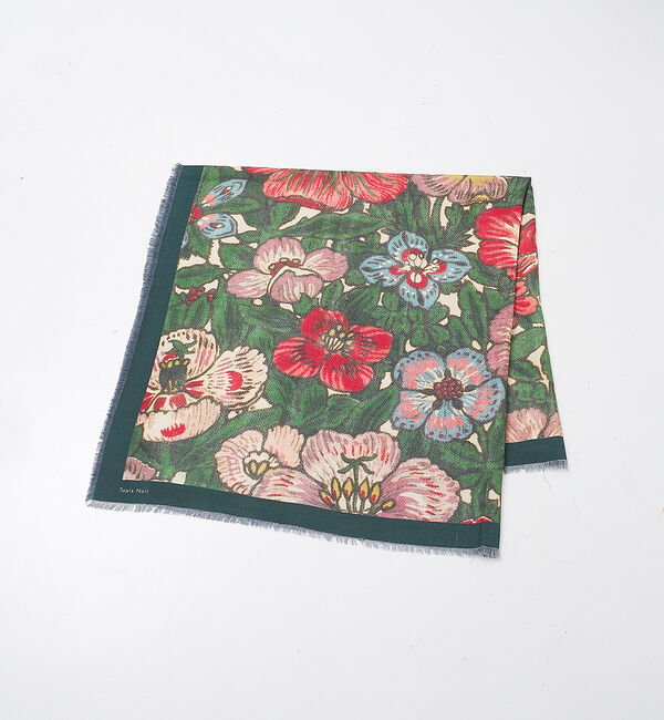 qualite「【Tapis Noir】ラージフラワー スカーフ」|バンダナ・スカーフ|グリーン