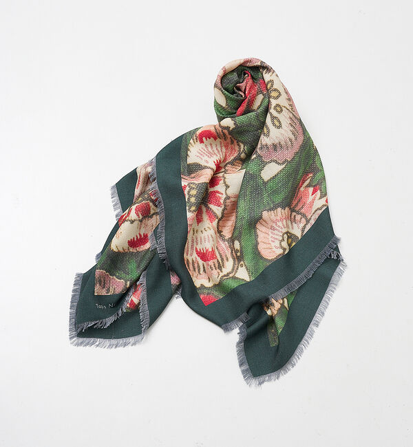 qualite「【Tapis Noir】ラージフラワー スカーフ」|バンダナ・スカーフ|